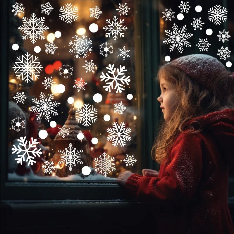 Snowflake Window Decal - Рождественские наклейки на окна, снежинки, статические