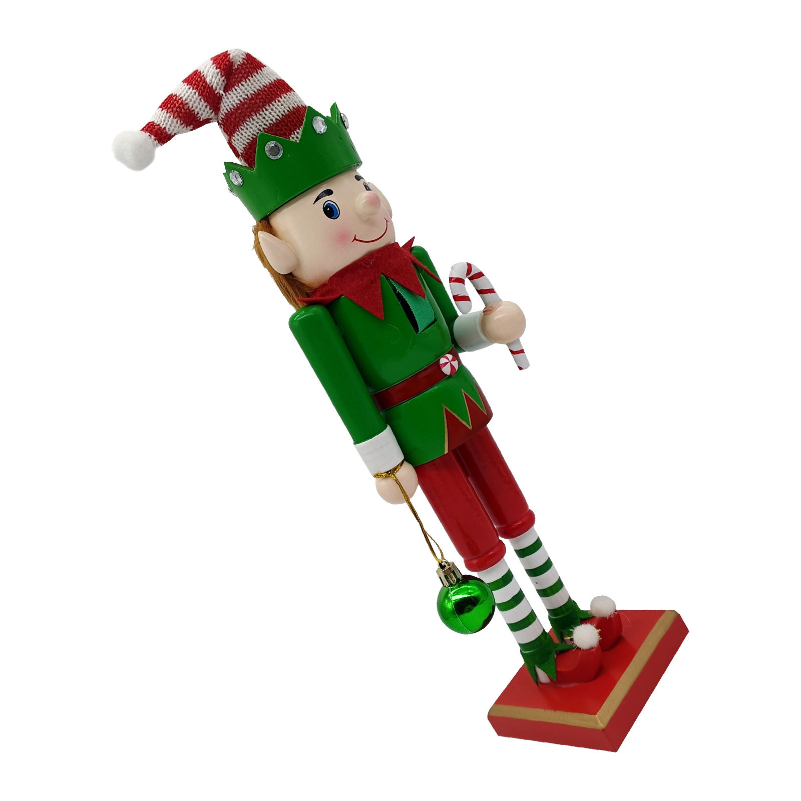 Nutcracker Figurine - Рождественский деревянный Щелкунчик-солдат-эльф, декоративная праздничная фигурка,