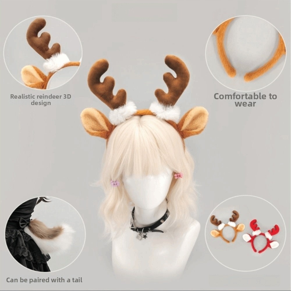Плюшевая повязка на голову с р – обзор и цена Reindeer Antlers Headband