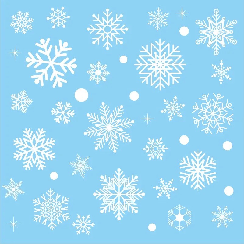 Рождественские наклейки на окн – обзор и цена Snowflake Window Decal