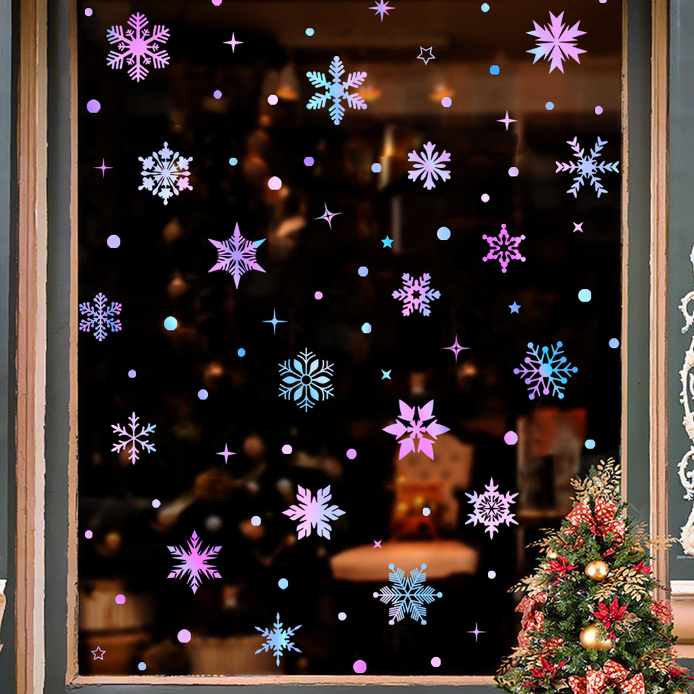 Красочные светящиеся снежинки, – обзор и цена Snowflake Window Decal